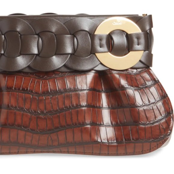 Chloé "Daryl Clutch Bag" Shiny Croco Embossed leat - Picture 5 of 9